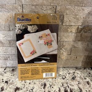 Bucilla Bible Cover Stamped Cross Stitch Kit Special Edition Wild Rose - WM65609